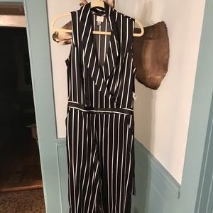 A New Day Black/White Stripped Jumpsuit (M)